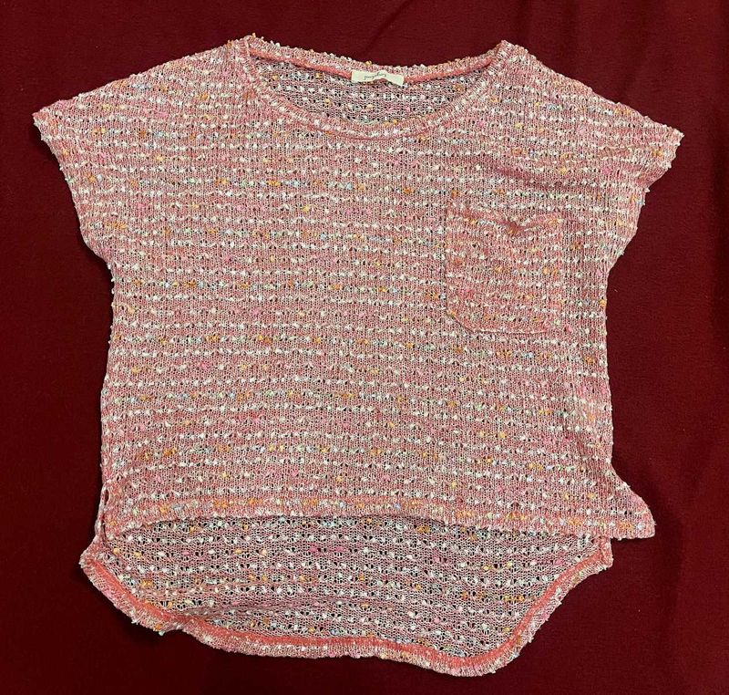 Branded Pink knit top From Pageboy (Japan)