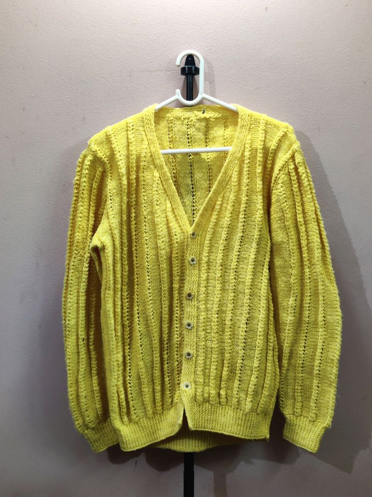 vintage yellow stripped sweater full sleeves