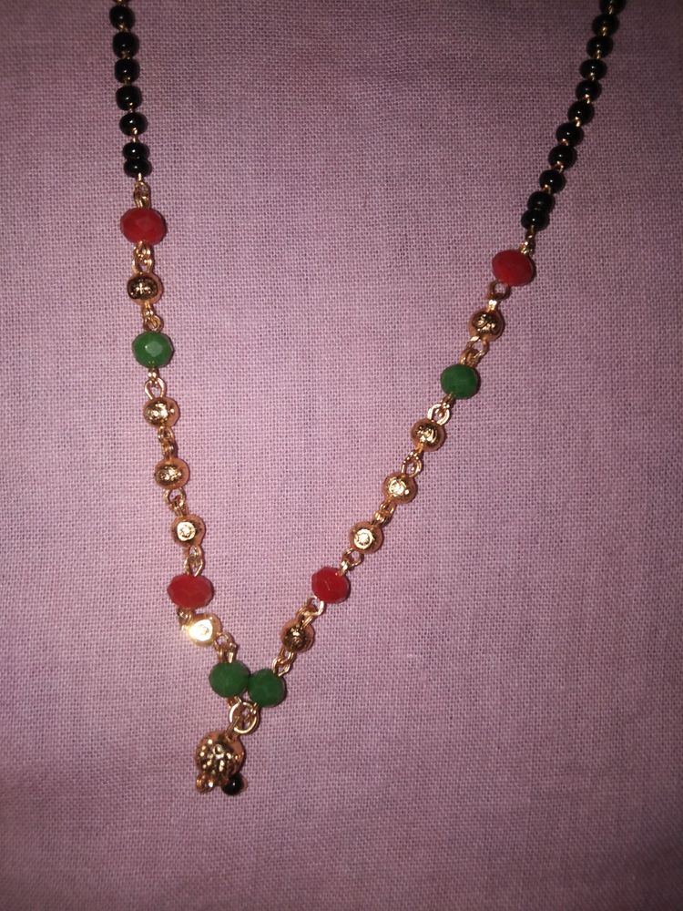 New Mangalsutra Cute Red &amp;green Pearls