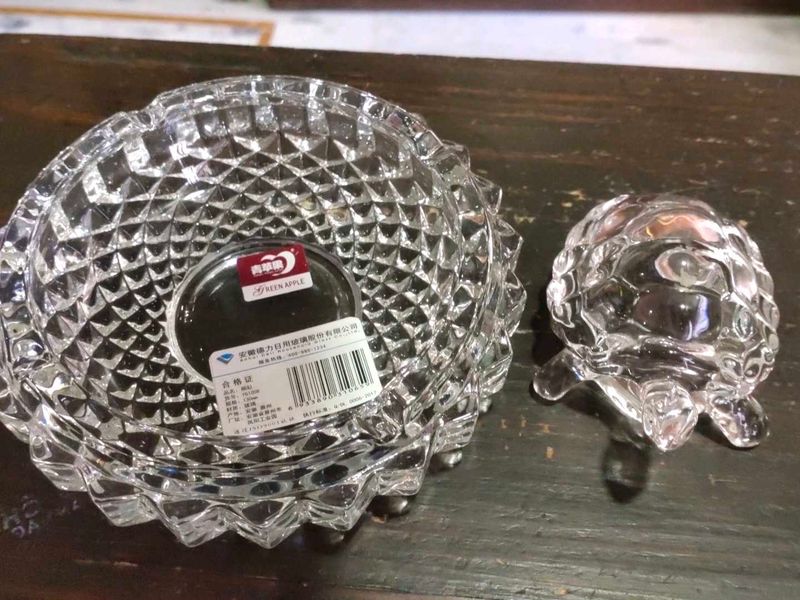 Crystal Glass Turtle With Tray For Vastu