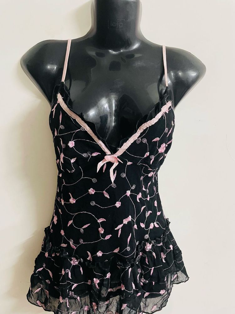 Vintage Floral Embroidered Cami Top