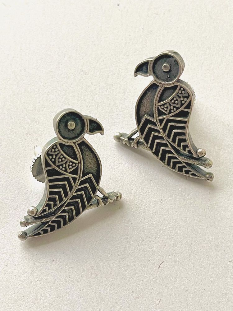 Silver Replica Bird Earring