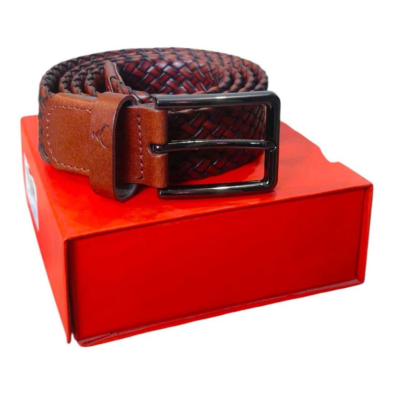 Genuine Braided Leather Men&#39;s Belt