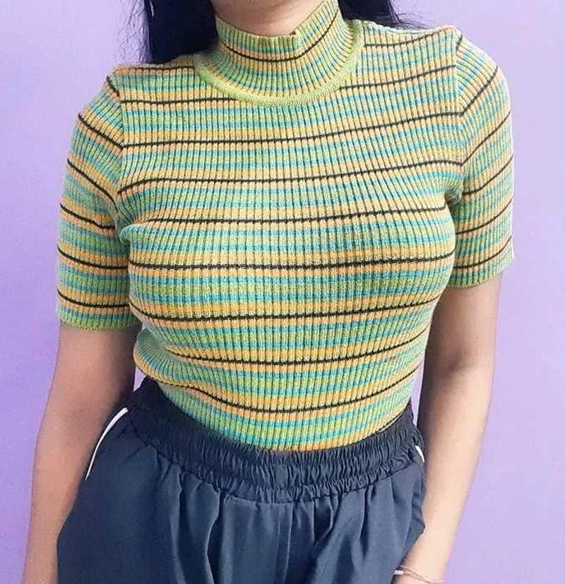 Striped Turtleneck Top (Sami Winter)