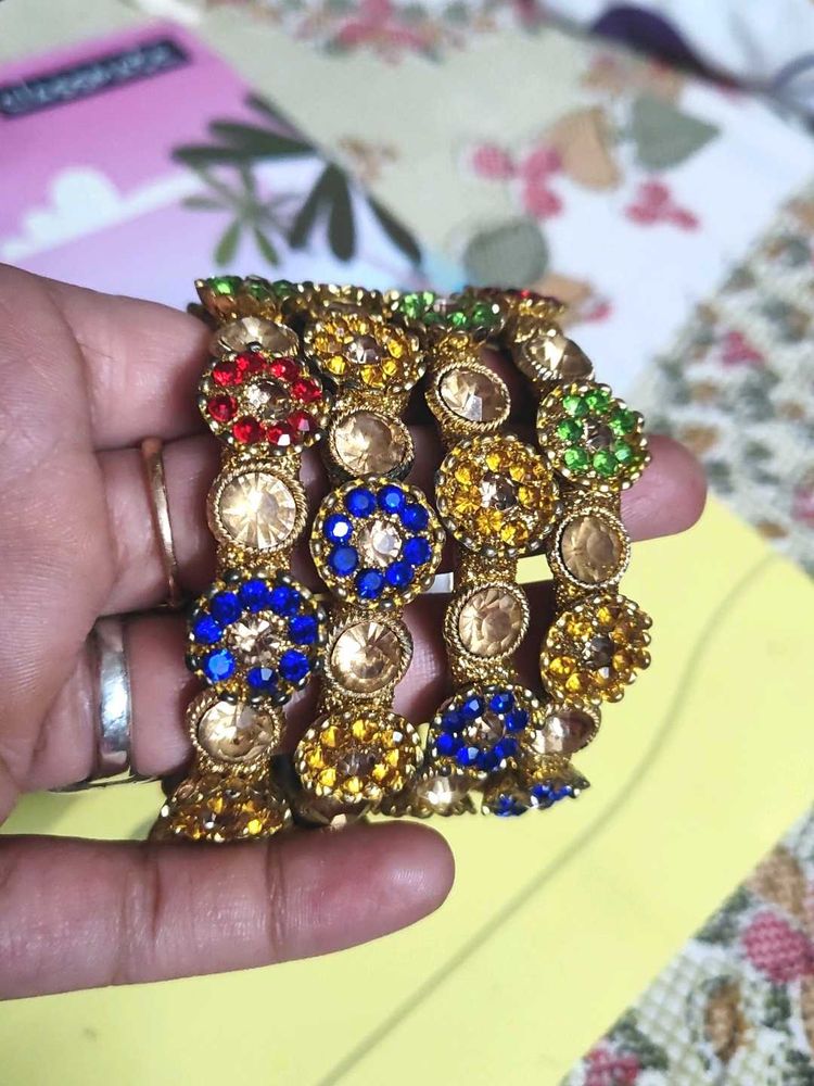 Floral Design Multicolored Bangles