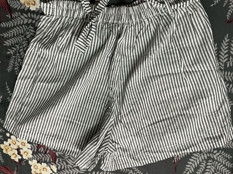 Striped Tie-Waist Shorts