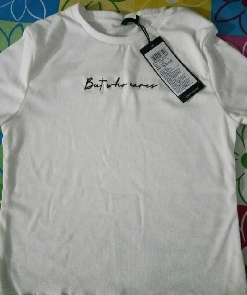 White Graphic Print Tee
