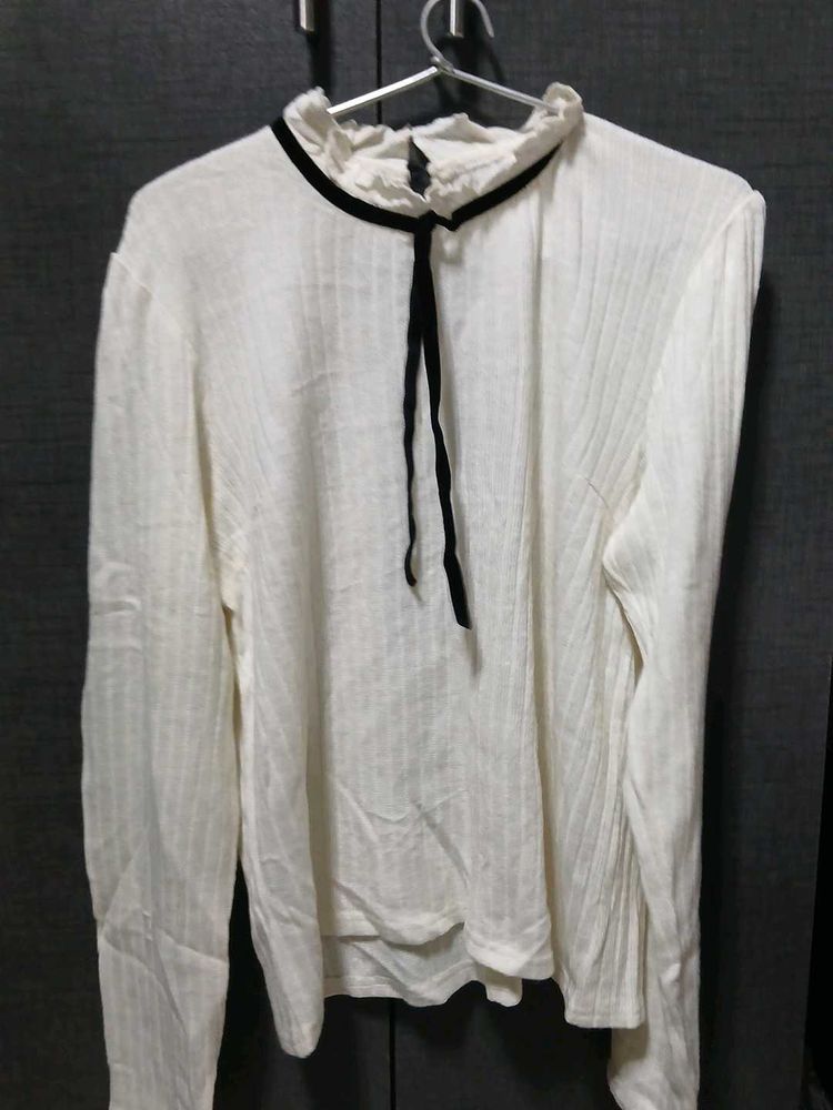 Elegant White Ruffle Top