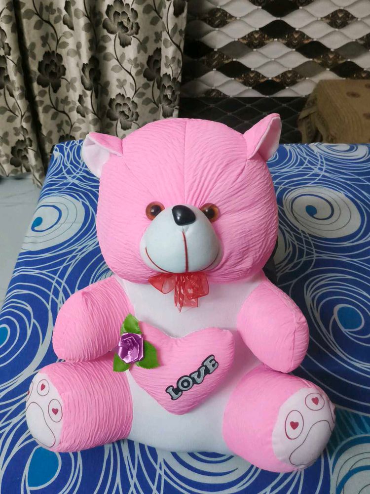 Pink Teddy Bear with Love Heart
