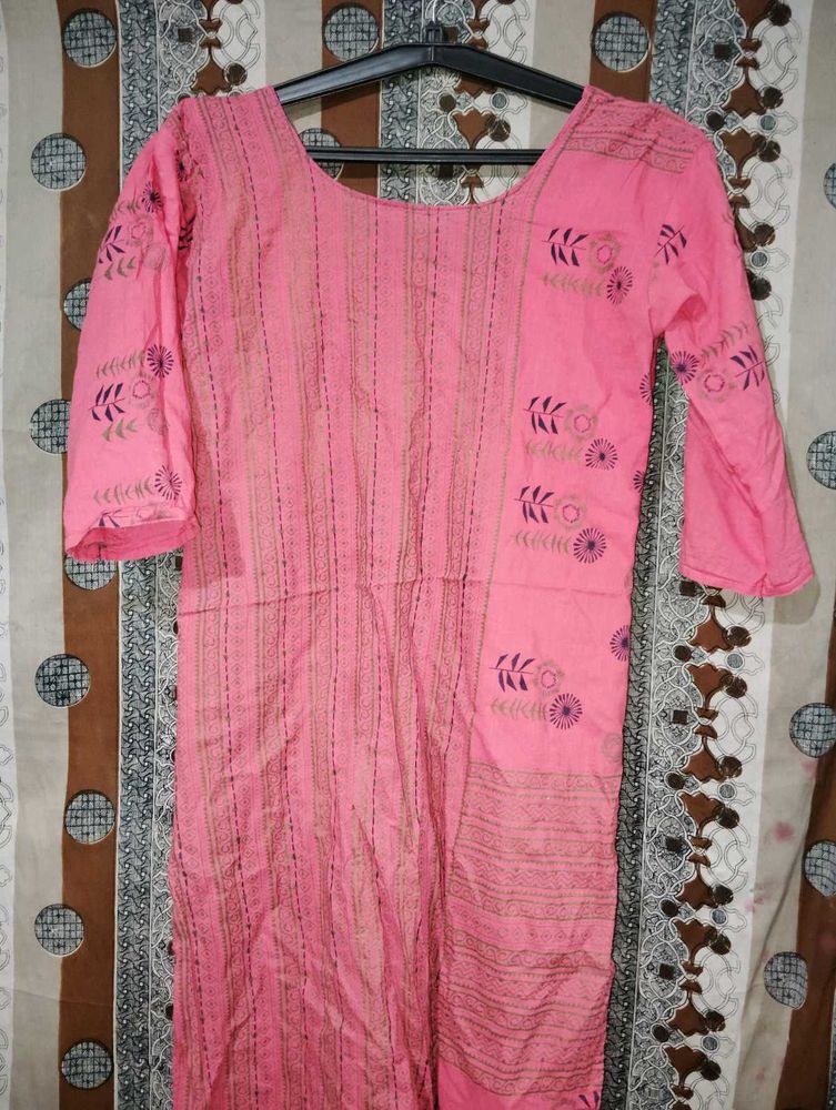 Pink Printed Kurta