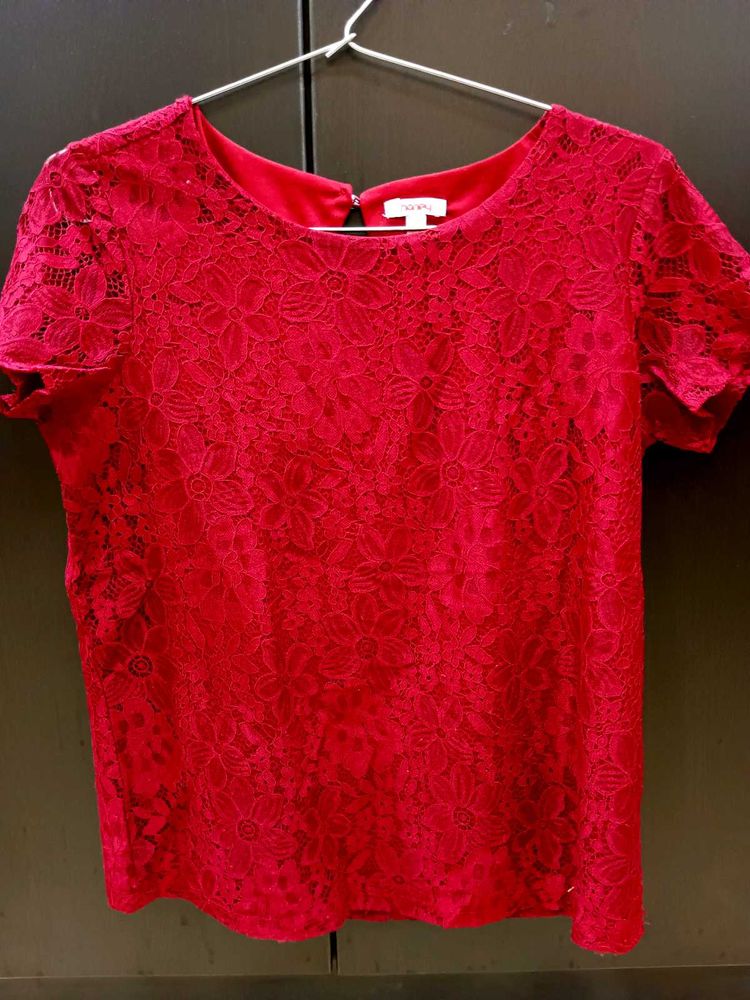 Red Floral Top