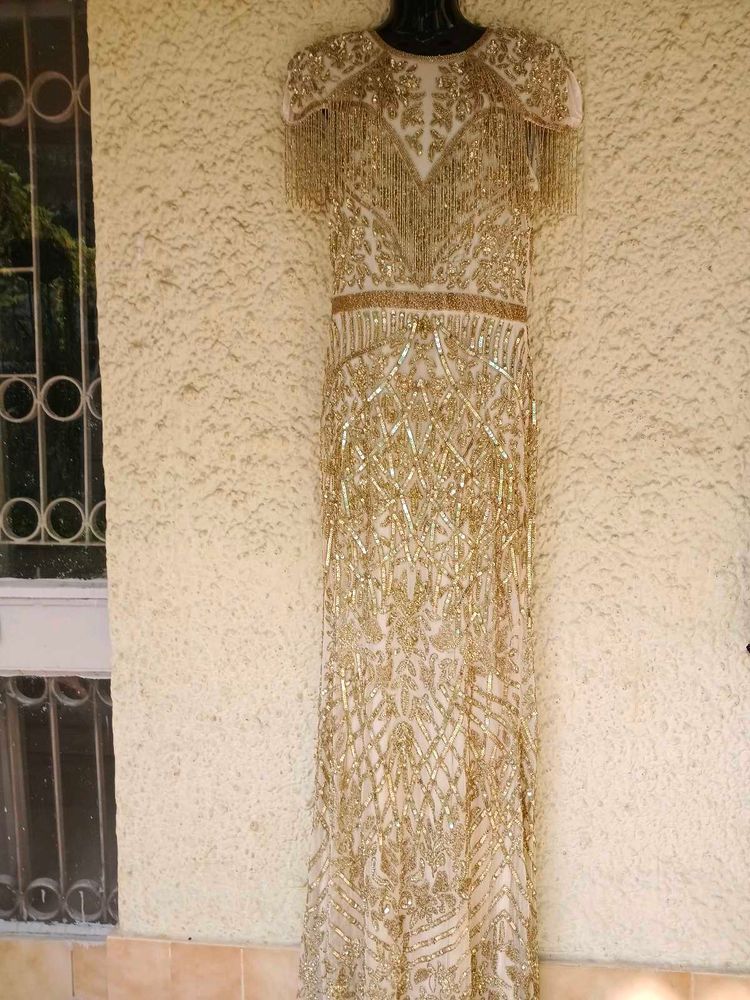 Stunning Gold Fully Embellished Gown