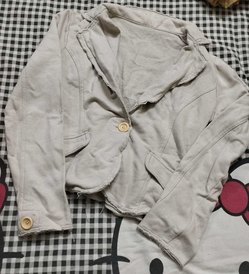 Full Sleeve Korean Style Crop Jacket For Women