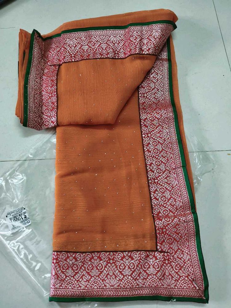 Elegant Orange Saree