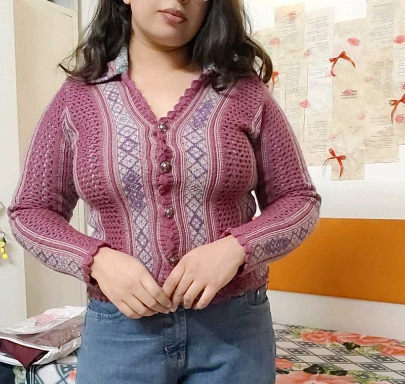 Vintage Knit Cardigan (L)