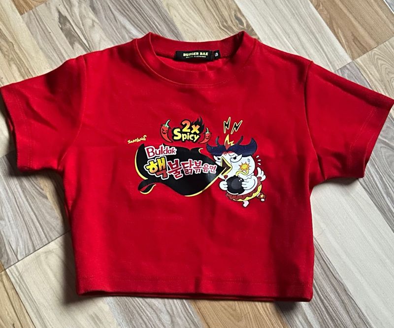 Red Buldak Ramen Crop Top