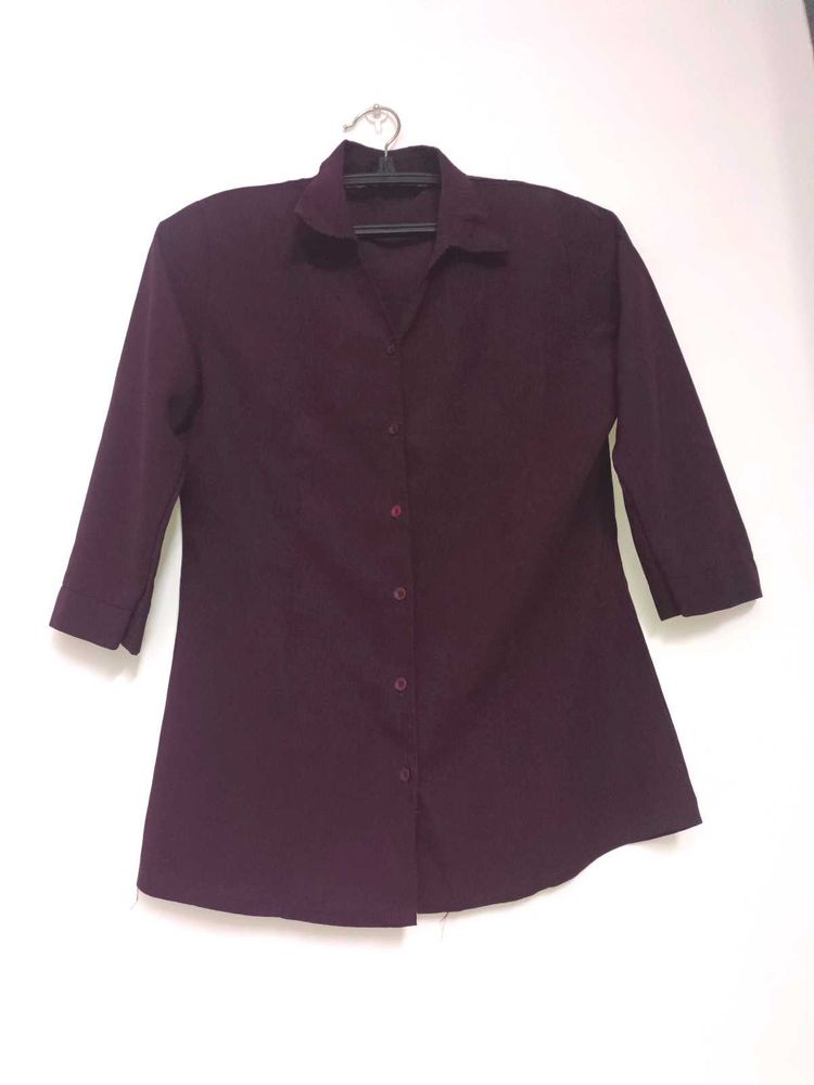 Elegant Plum Button-Down Top