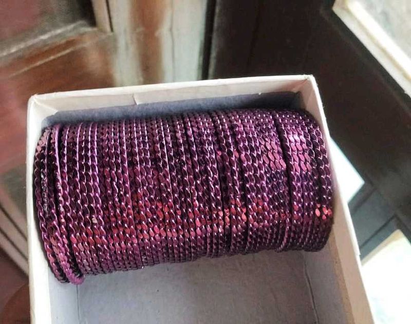 Metallic Purple Bangles Set