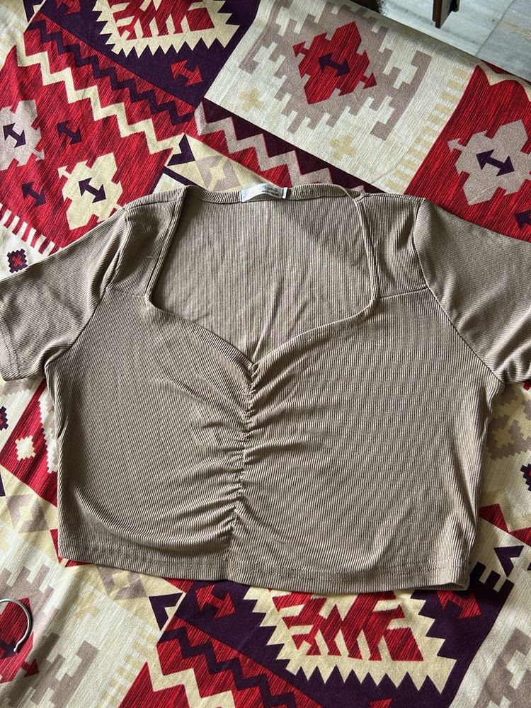 Cute Brown Crop Top