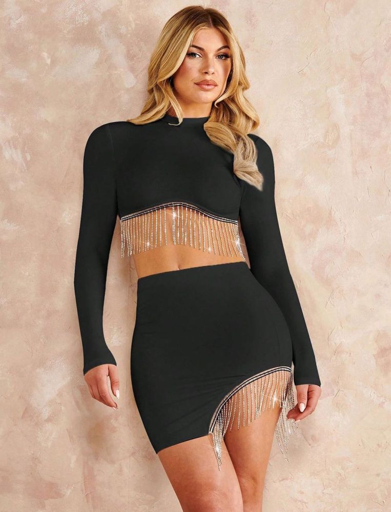 crystal fringe glam set