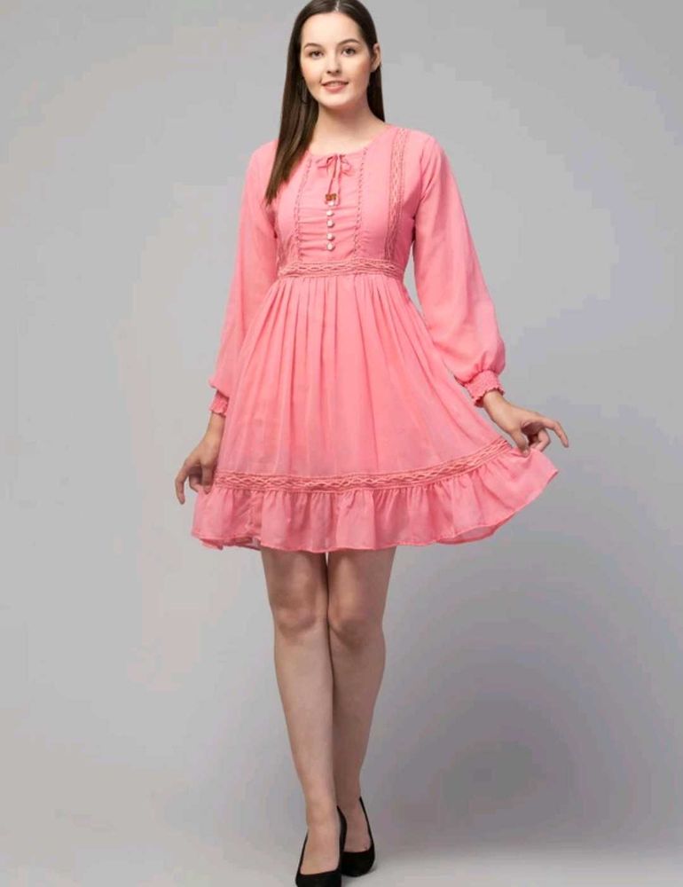Pink Fit &amp; Flare Dress