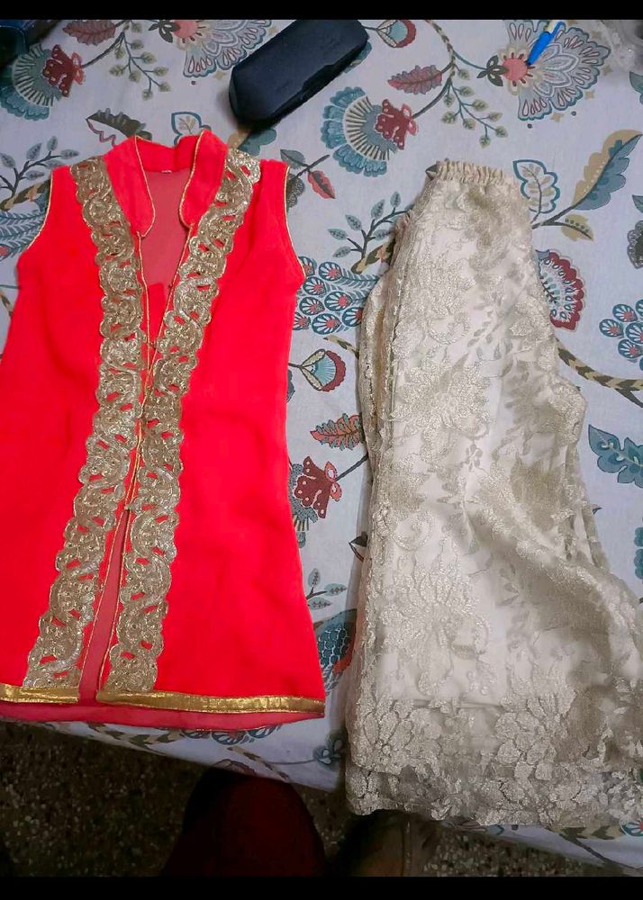 Like New Party Wear Sharara Suit For 3-4 Year Girl