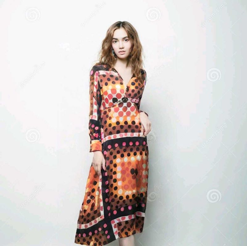 Shein Retro Print Midi Dress🔥