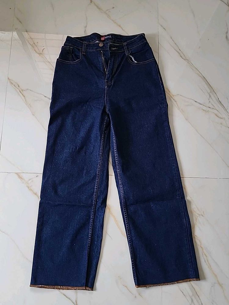 Blue Wide Leg Jeans