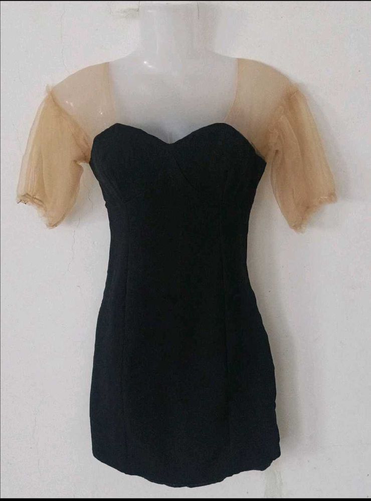 BLACK CORSET BODYCON
