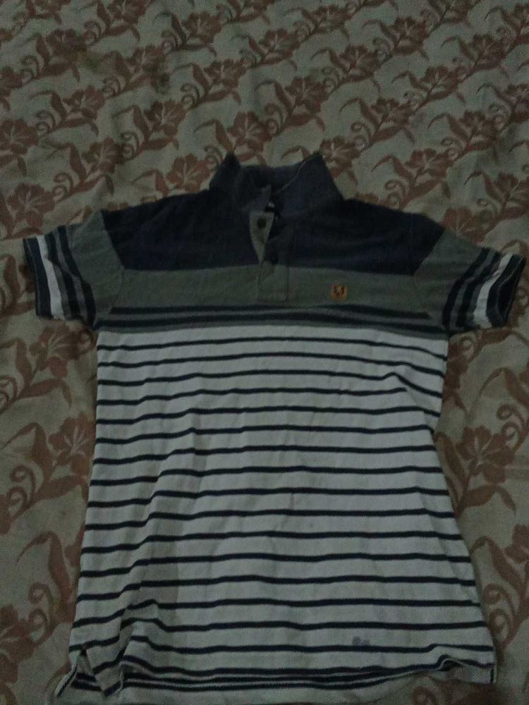 Striped Short Sleeve Polo Shirt