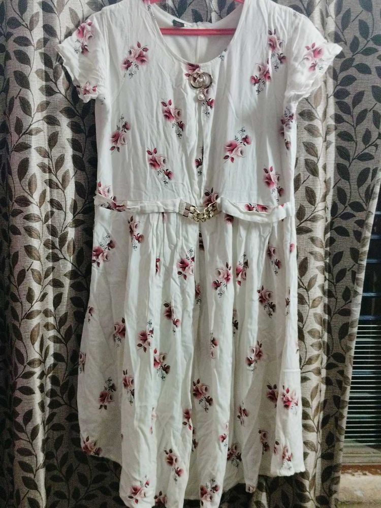 Floral White Dress