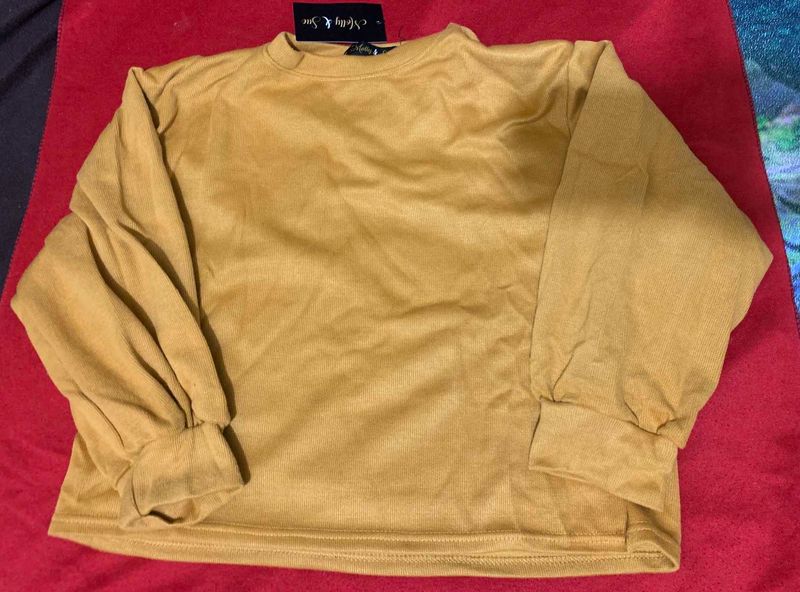 Mustard Long Sleeve wool top