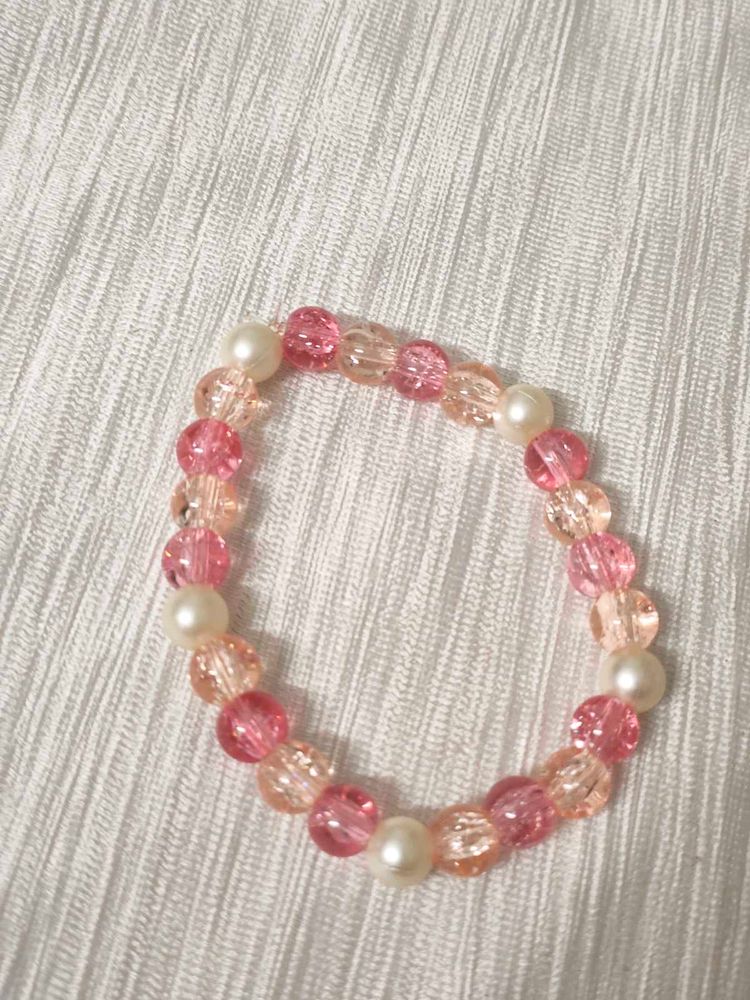 Pink And Light Red Beaded Bracelet