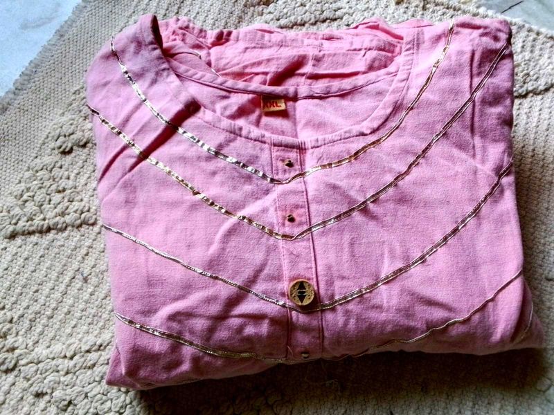 Pink Kurti with Silver Accents