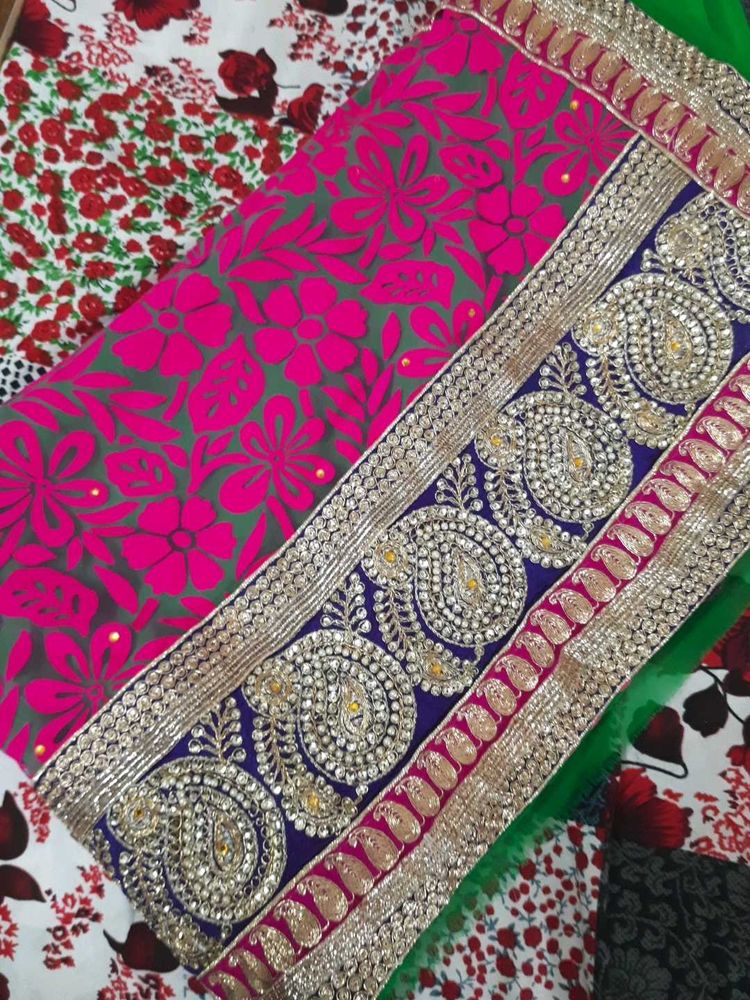 Elegant Pink Floral Saree