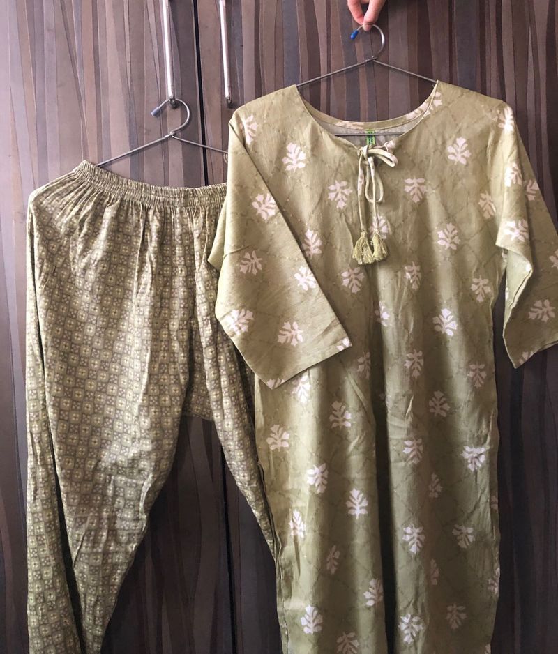 Olive Green Kurta Set
