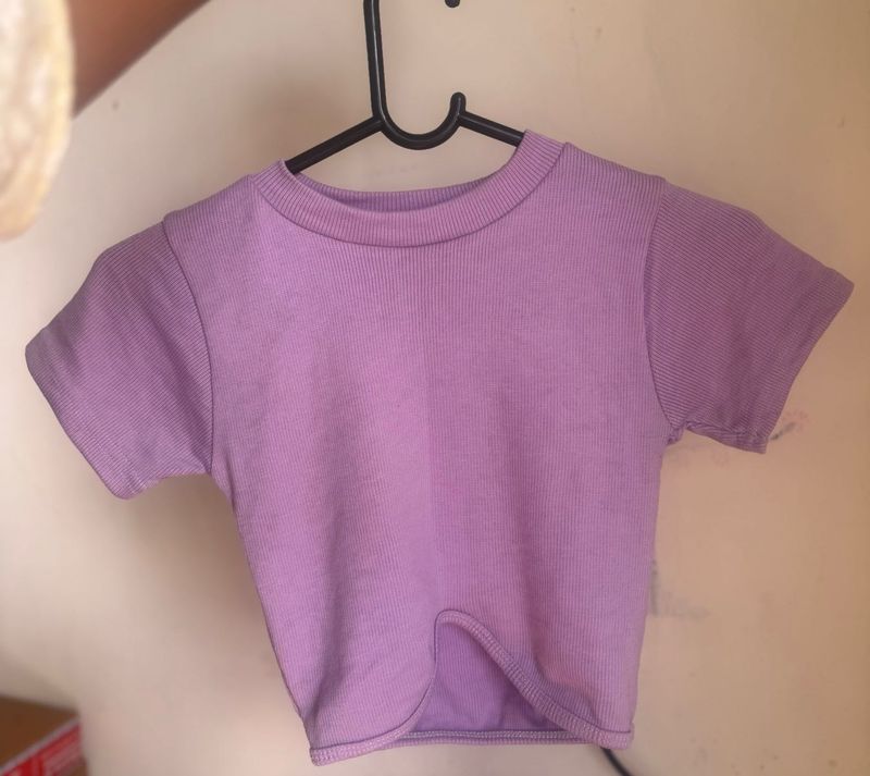 Lavender Ribbed Crop Top