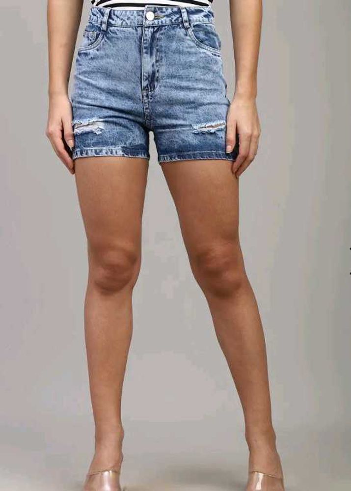 Denim High-Waisted Shorts