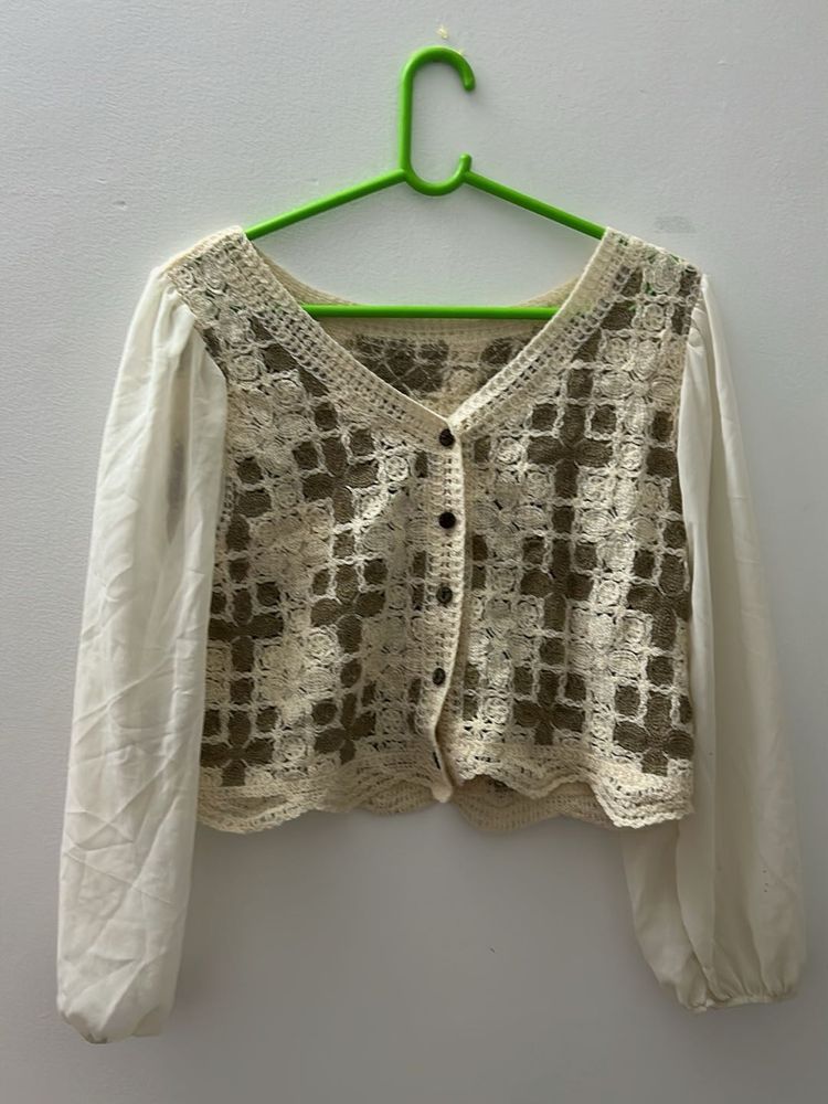 Crochet Trimmed Top
