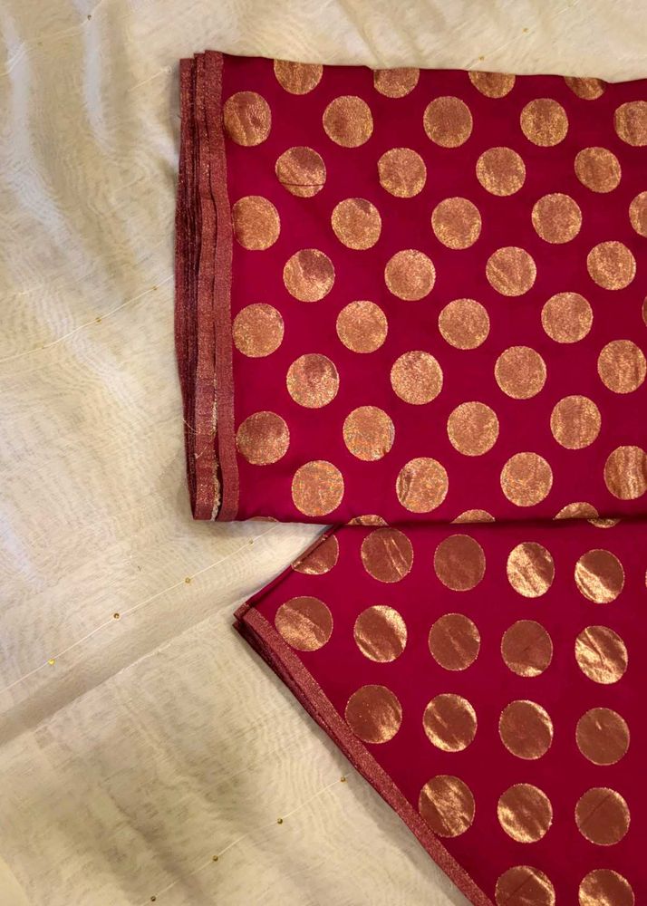 Maroon &amp; Gold Dress Material