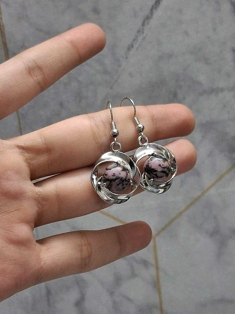 Rhodonite Stone Earrings