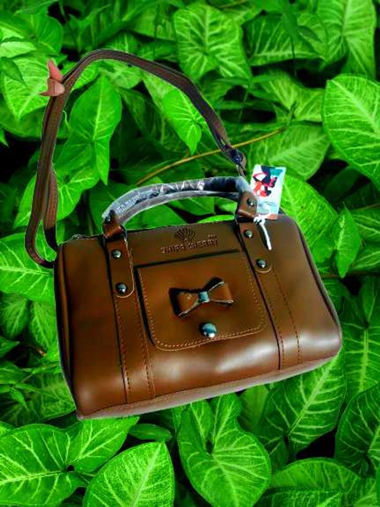 Brown Satchel with Bow Detail