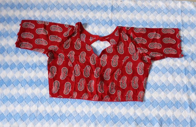 Pure Cotton Red Blouse