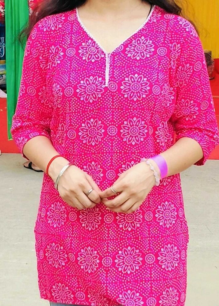 Pink Floral Print Tunic