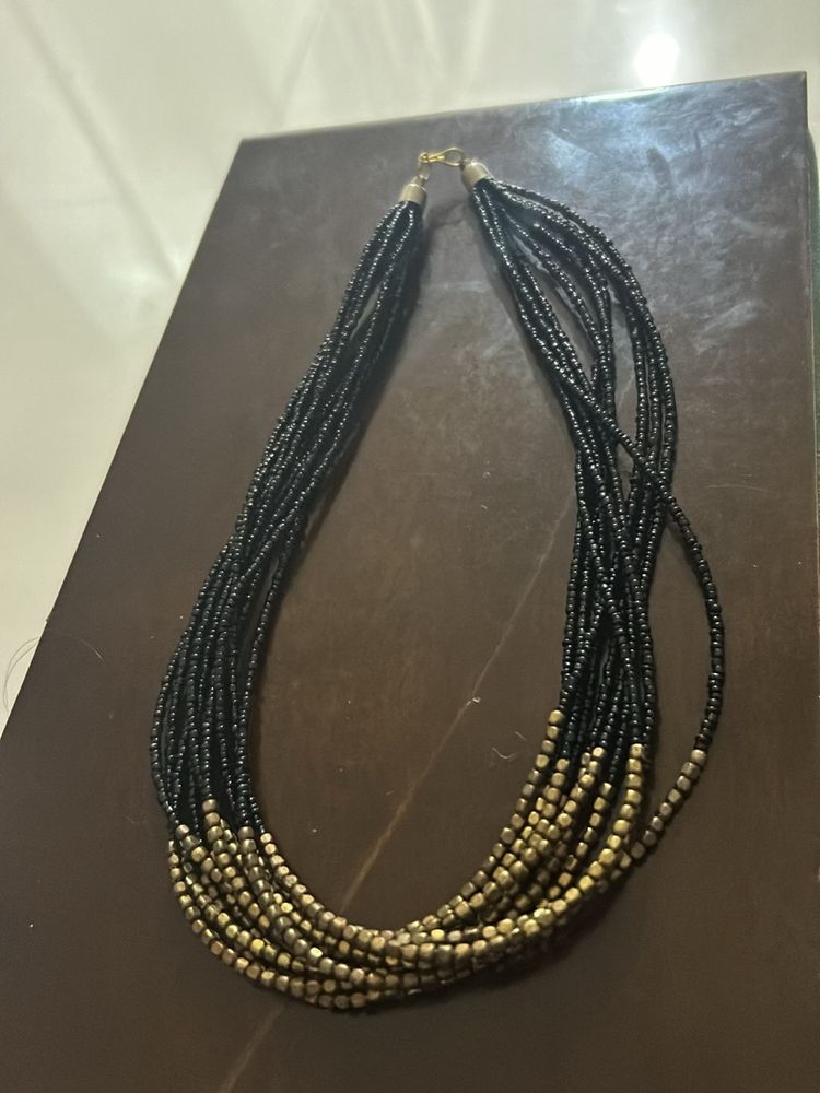Black And Golden Shaded Necklace