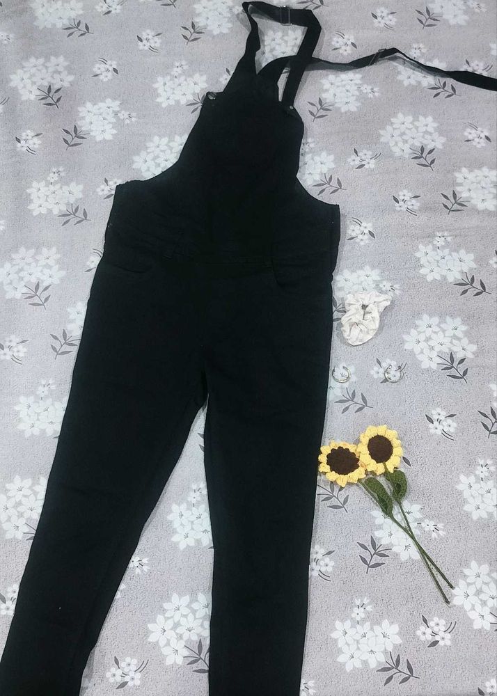 Black Denim Dungaree