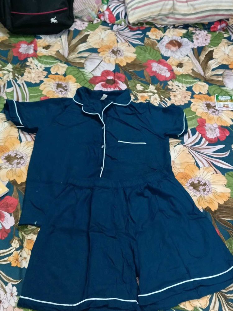 Navy Blue Pajama Set