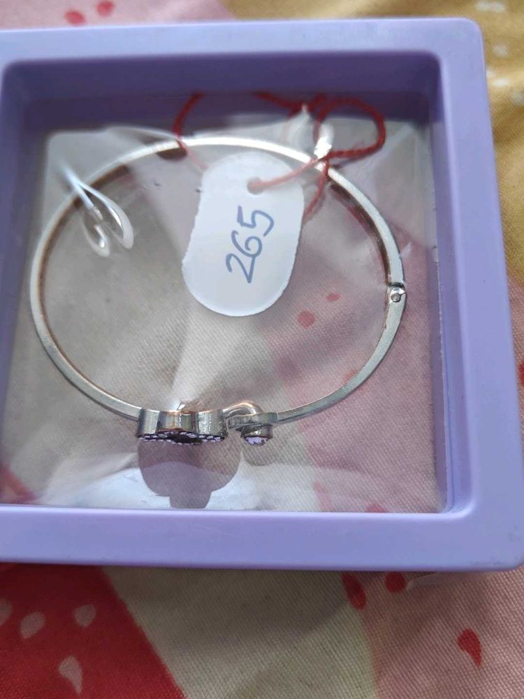 Silver Braslate with Purple Stone