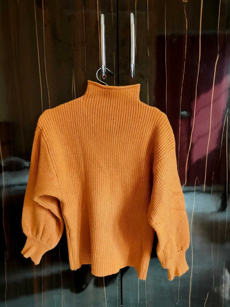 Orange Turtleneck Sweater