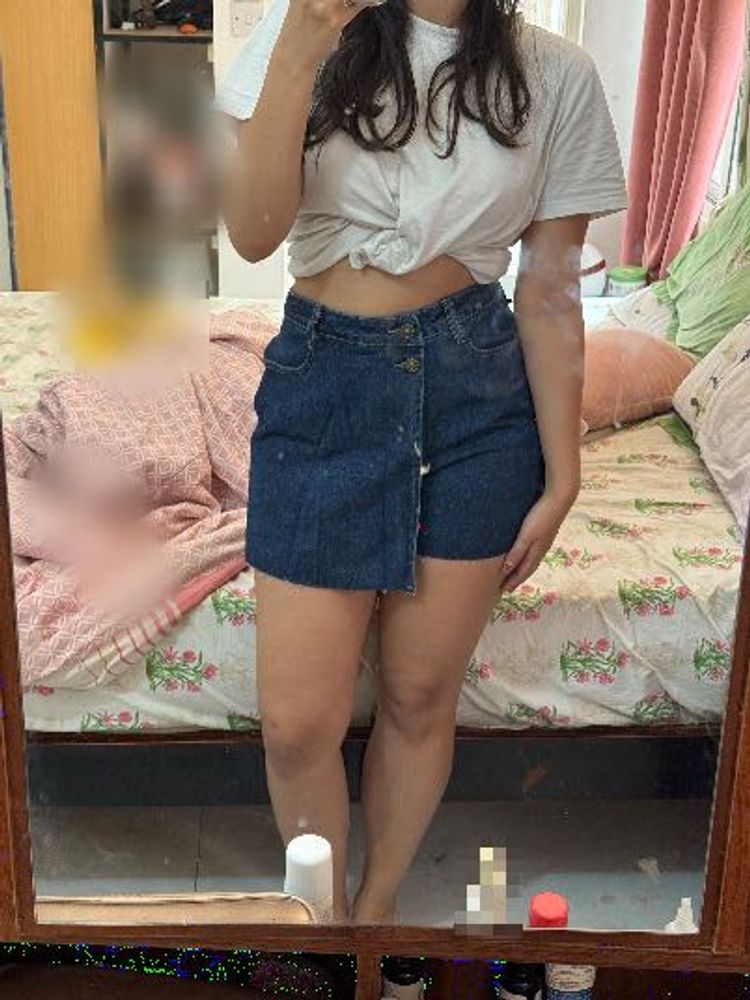 Unique Denim Wrap Shorts